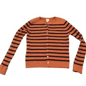 a new day Tan and Black Striped Button-Up Cardigan